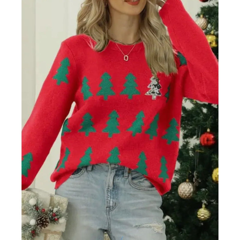 Christmas Tree Jacquard Sweater