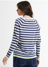 Zaket & Plover - Stripe V Sweater - White