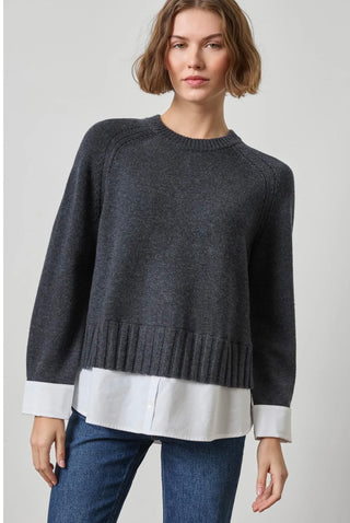 Luxe Cashmere Blend 2-in-1 Mixed Media Layered Sweater