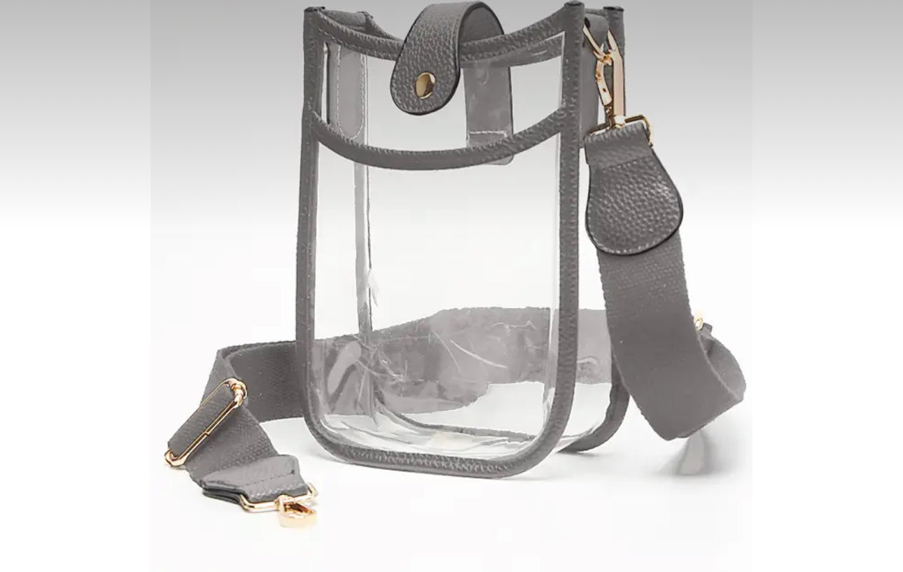 Showing grey small bag 