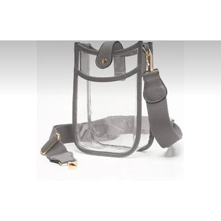 Showing grey small bag 