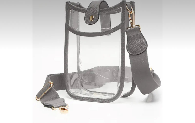 Showing grey small bag 