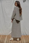 Knit long Sleeve Stripe Pull Over Turtleneck
