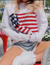 USA Flag Round Neck Sweater
