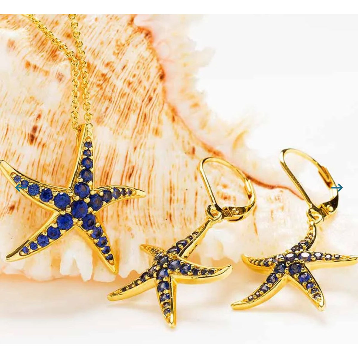 Gold Vermeil Starfish Earrings or Necklace