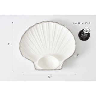 Porcelain Scallop Shell Chip and Dip