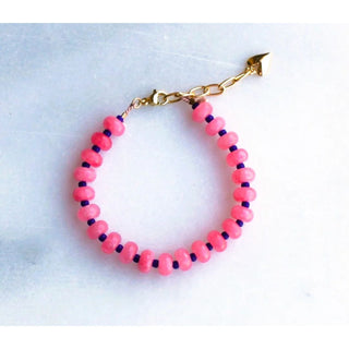 Bright pink and navy bracelet shown 