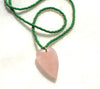 Pink and green heart necklace water friendly. Made in USA 