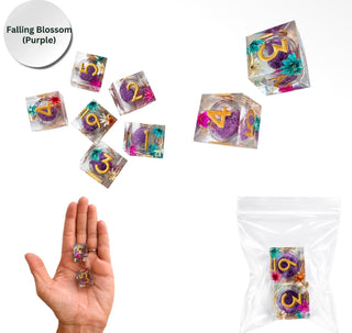 My Casita Falling Blossom Mahjong Large Dice - Purple