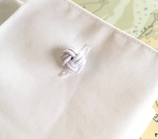 Nautical White Monkey Fist Knot Cufflinks - Coastal Preppy Chic