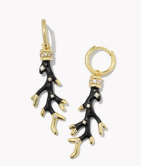 Kendra Scott Shea Coral Convertible Gold Huggie Earrings