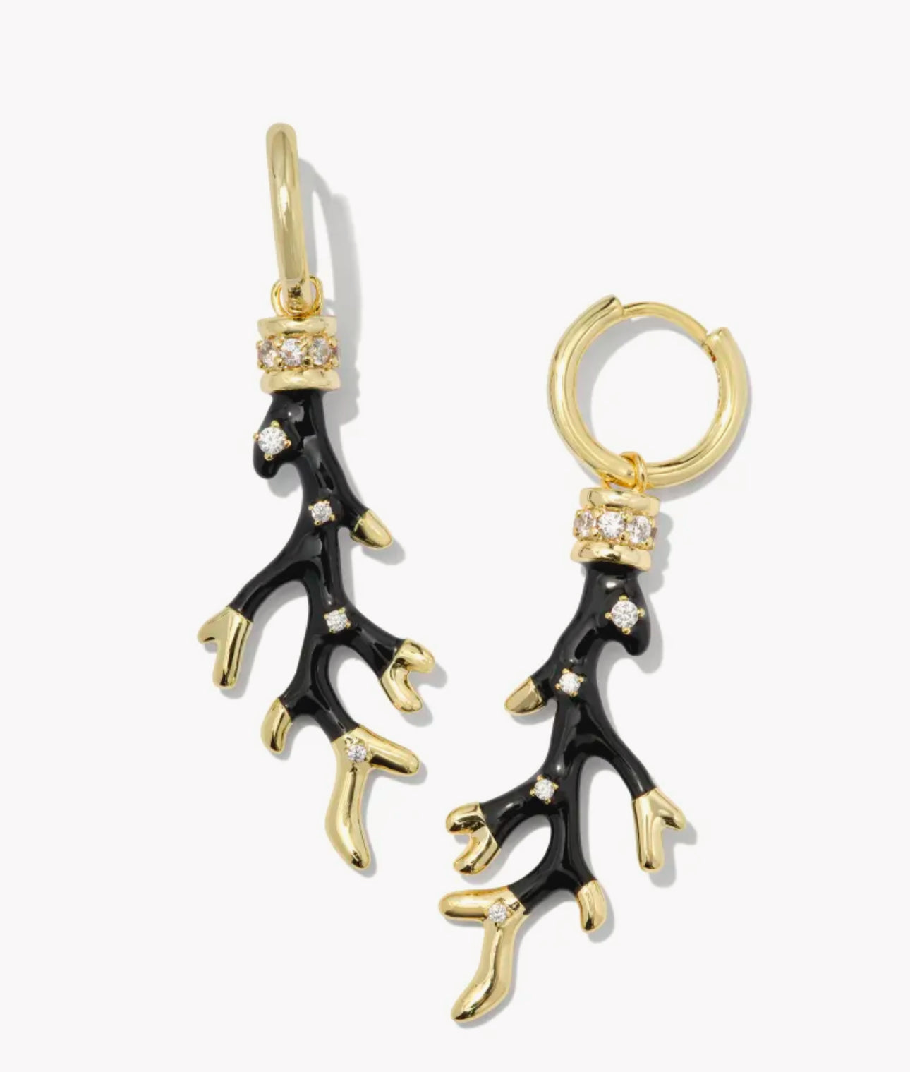 Kendra Scott Shea Coral Convertible Gold Huggie Earrings