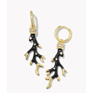 Kendra Scott Shea Coral Convertible Gold Huggie Earrings