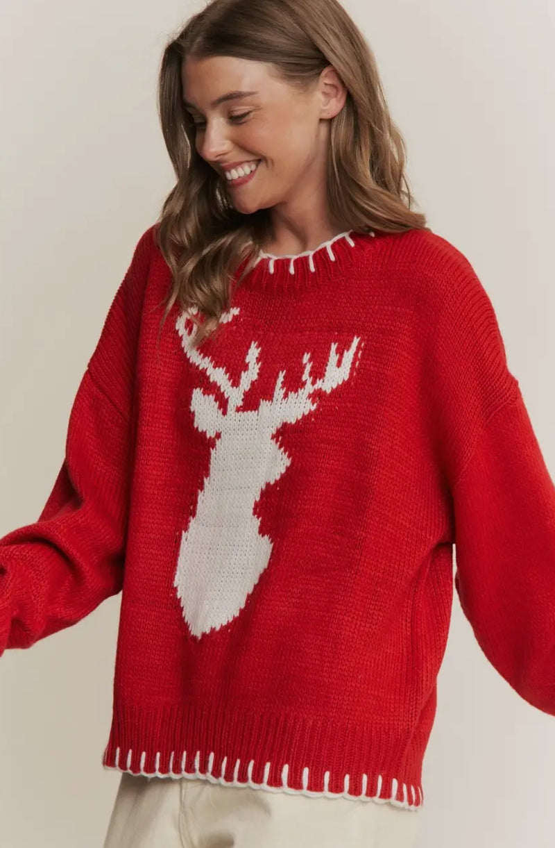 Holiday Deer Jaquard Sweater