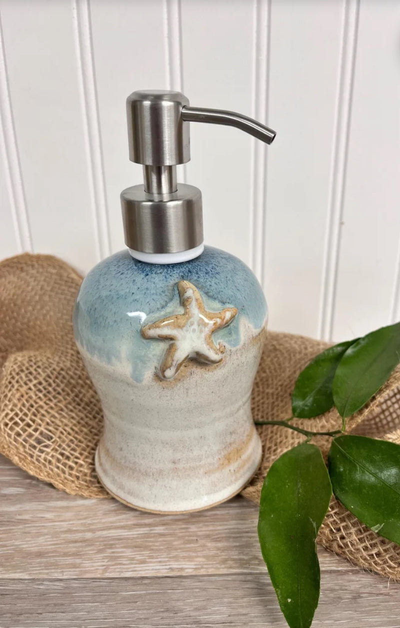 Handmade Starfish Pottery Soap Dish Or Pump