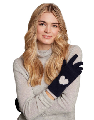 Alashan 100% Cashmere Heart Intarsia 3-in-1 Glove