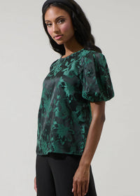 Palmina Jacquard Puff Sleeve Top