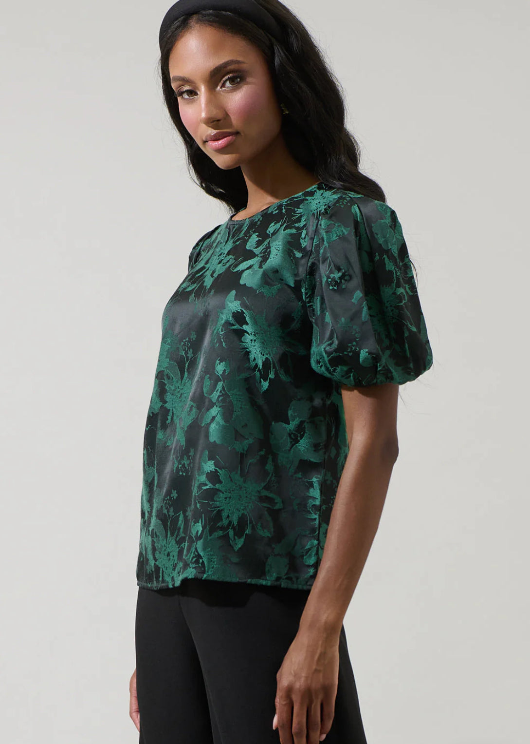 Palmina Jacquard Puff Sleeve Top