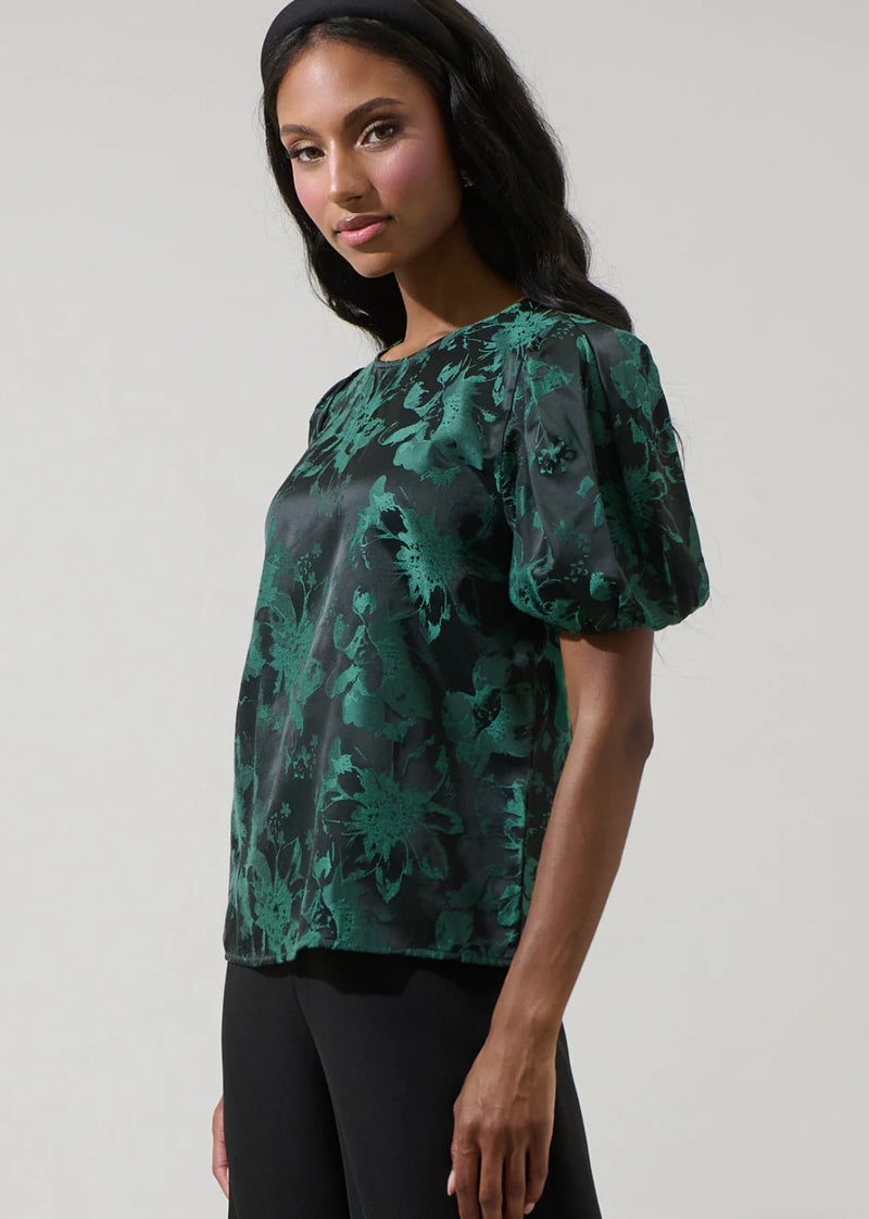 Palmina Jacquard Puff Sleeve Top