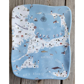 Heavy 10" x 8" melamine serving tray. Heavy hand made look & shape... It looks like a ceramic handmade tray! Perfect for the outdoors or boating, as they do not break easily.10x8”