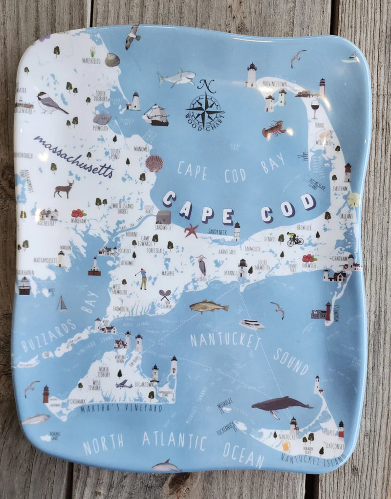 Cape Cod, Buzzards Bay & The Islanda Melamine Tray