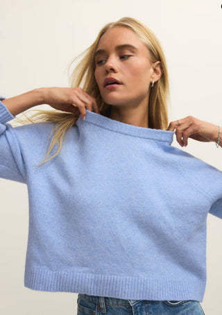 Z Supply Coming Up Sweater Blue Light