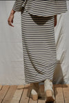 Knit Stripes Pencil Maxi Skirt