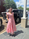 Sunset Toile Smocked Flutter Sleeve Dress