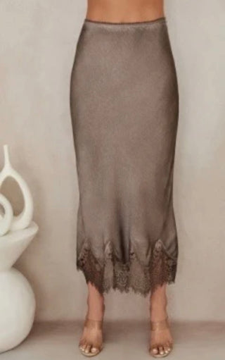 Milio Milano Viscose Maxi Skirt with Lace Hem