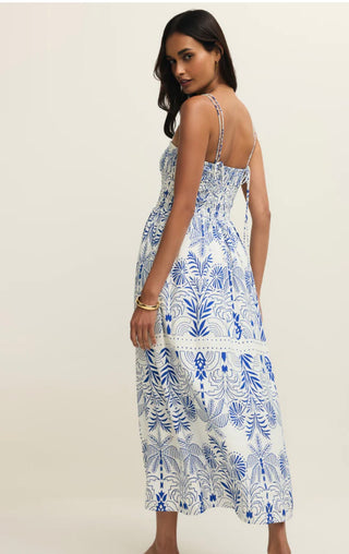 Nadine Airy Palm Smocked Maxi Dress by Z Supply – Flowy Resort Wear with Pockets