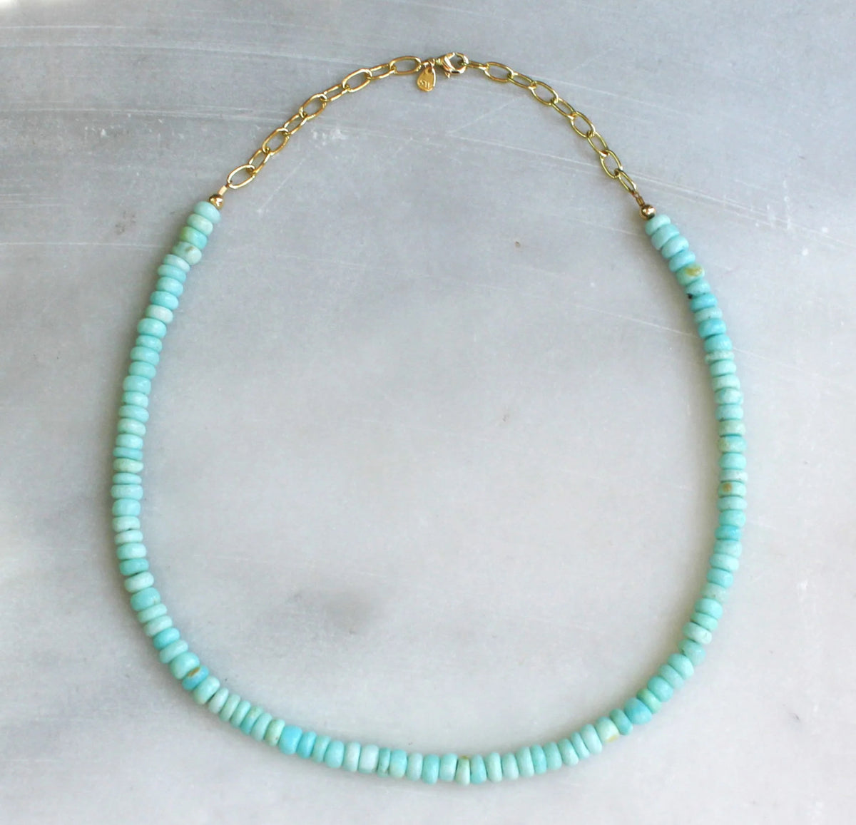 Pink/ Aqua  Opal Necklace Water Friendly