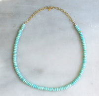 Pink/ Aqua  Opal Necklace Water Friendly