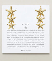 3 gold starfish earrings 