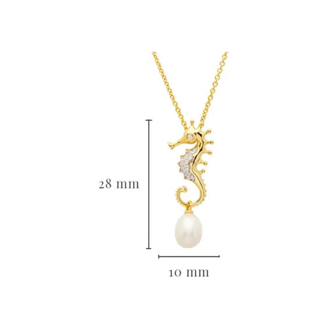 Gold Vermeil Seahorse Necklace