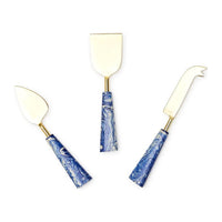 Blue Swirl Cheese Knives