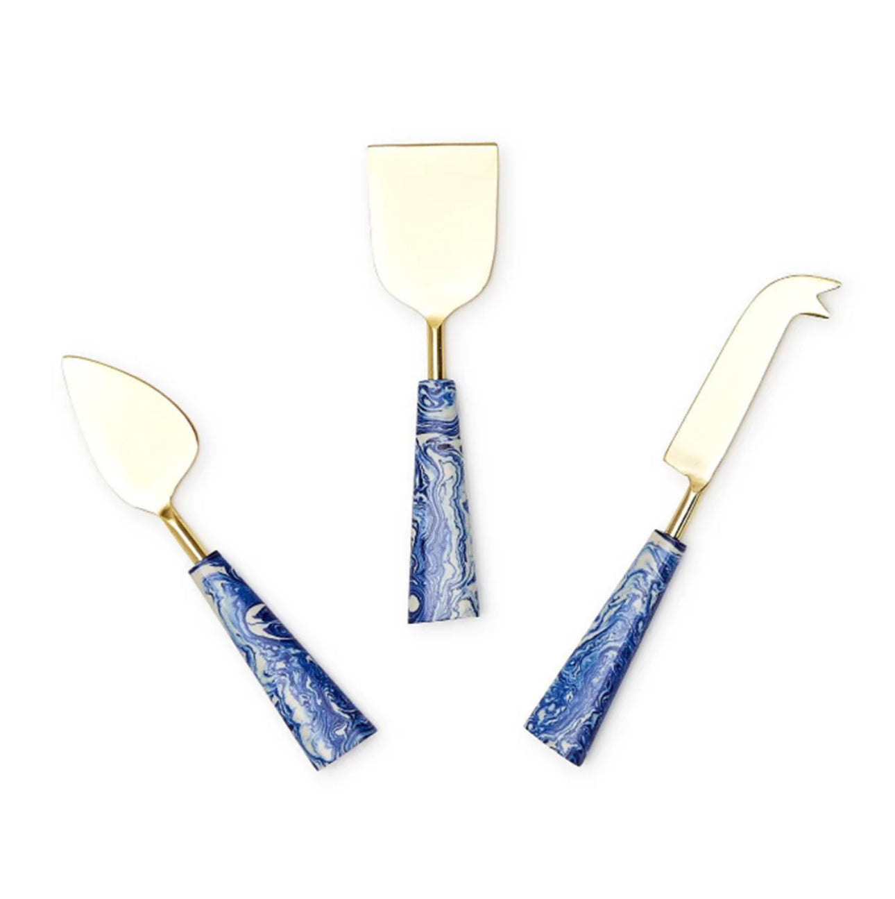 Blue Swirl Cheese Knives