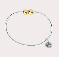 Add to your original design collection of the Cape Cod Jewelry®️ with a sterling silver bangle and double  ball available in sterling silver, 14k yellow gold.   Gold and silver shown