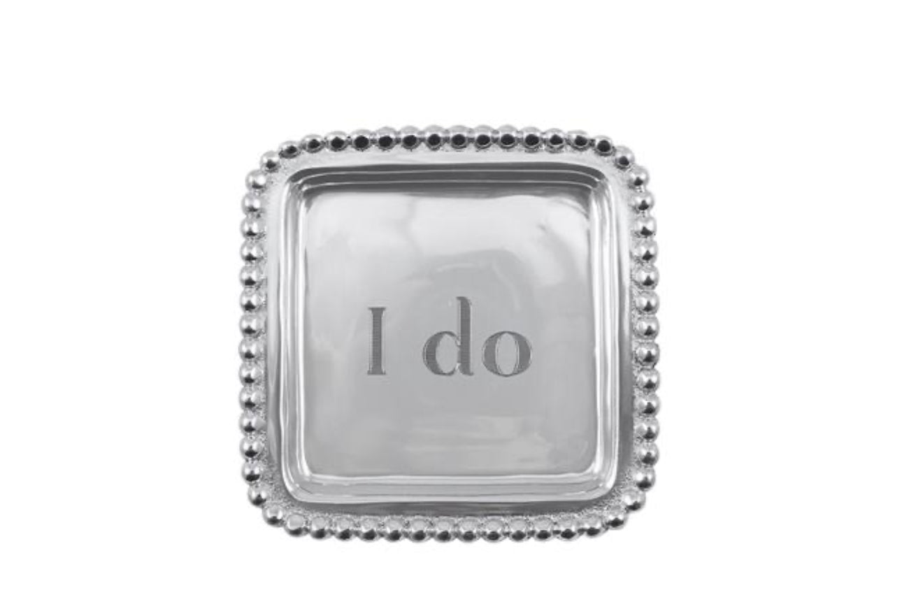 MARIPOSA I DO BEADED SQUARE TRAY