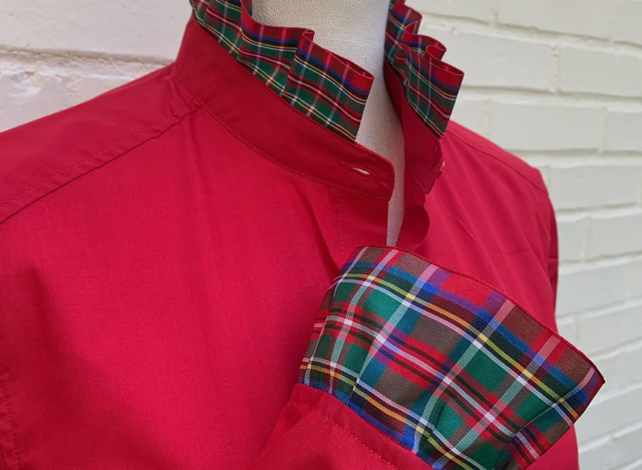 Dionne Holiday Plaid Ribbon Shirt