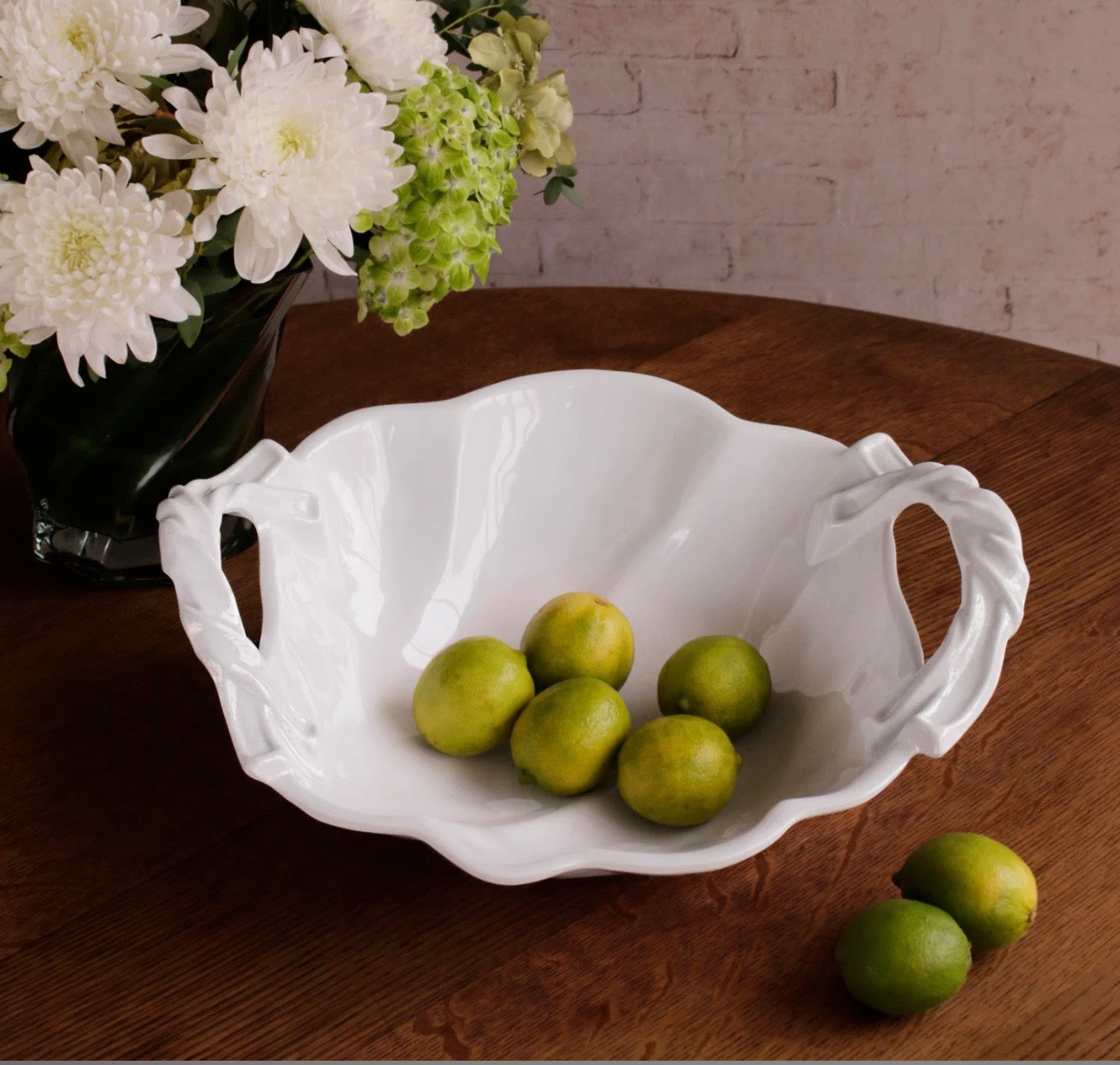 Beatriz Ball VIDA Sasha Round Large Bowl with Handles White