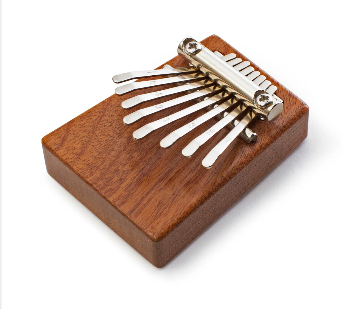 Heard in music around the world, the kalimba creates an unmistakable and ethereal sound. Our pocket-sized version has a sapele wood sound board and 8 steel keys for the best playing experience. Includes sheet music, tuning instructions and a guide. Tune before using.
Design: KDT
Materials: sapele wood, steel
Packaging: color box
Dimensions: 2.75" x 2" x 1" / 7 x 5,3 x 2,7 cm