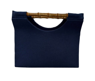 Navy Hand-Beaded Anchor Border Handbag – Coastal Chic Statement Purse