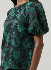 Palmina Jacquard Puff Sleeve Top