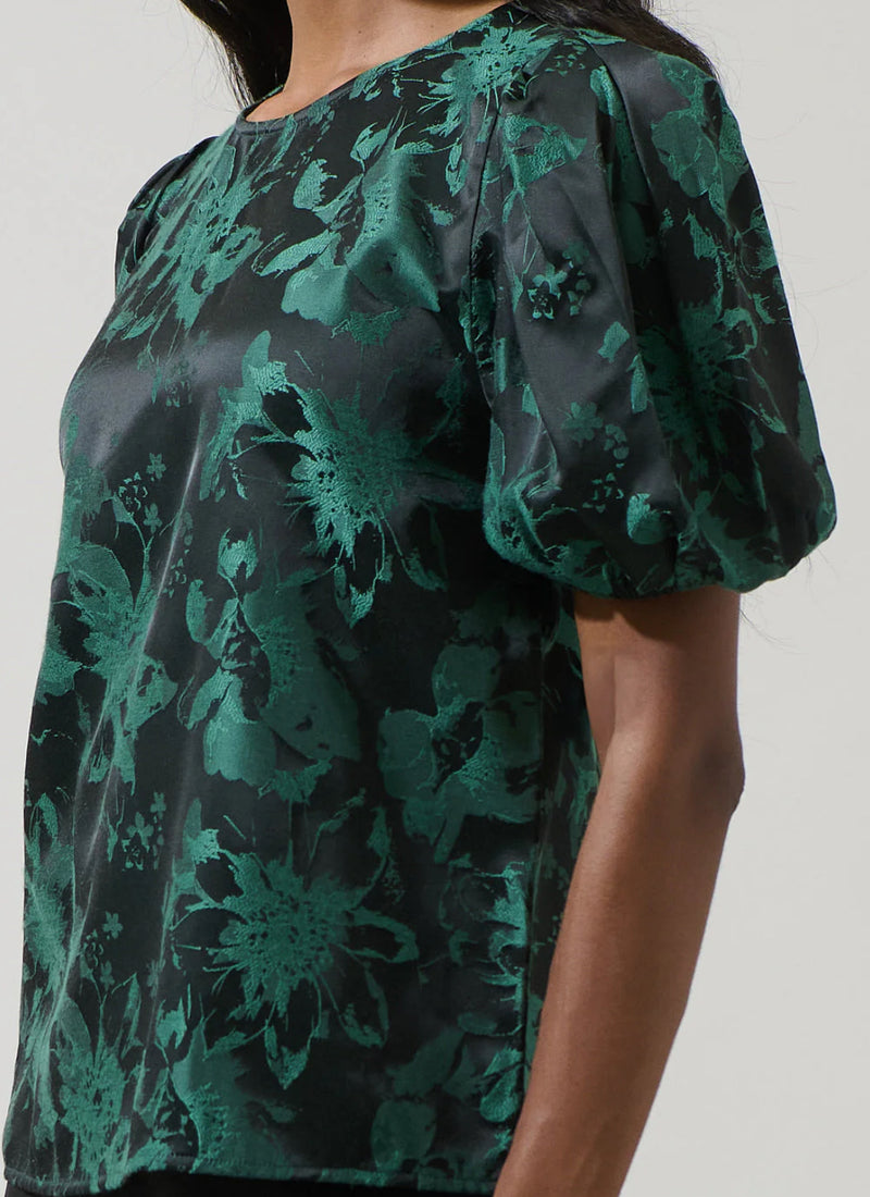 Palmina Jacquard Puff Sleeve Top