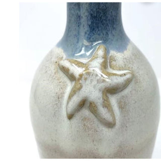 Handmade Starfish Pottery Olive Oil Bottle