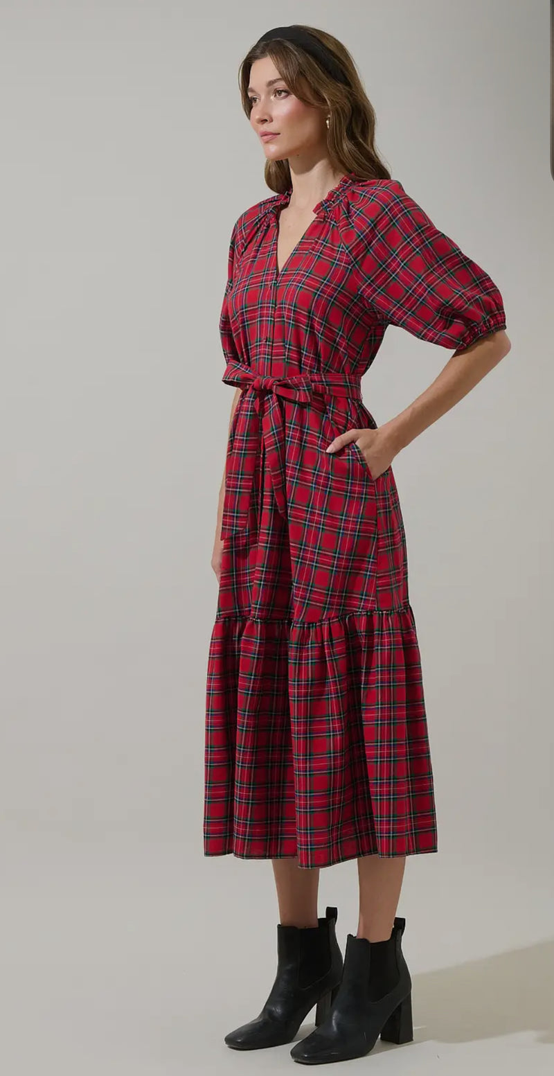 Chapman Red Plaid Dress