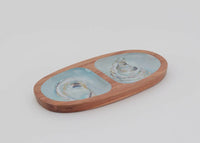 We love  this divided tray for so many things.

It is perfect for a tie but snack of cheese and crackers, a car ch app for keys on your counter or jewelry on your nightstand.

Bring a piece of the coast  into your home all year. 