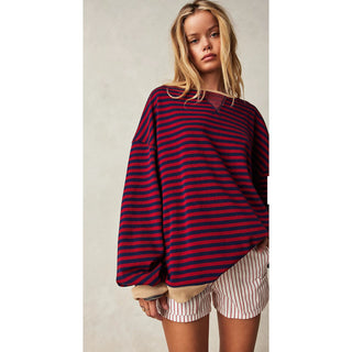Fit: Relaxed, oversized fit
Features: Crew neckline, dropped shoulders, contrast hems
Why We <3 It: Lovely for layering or styling solo, this so tried and true piece is the perfect effortless essential your wardrobe has been wanting.

Fit Note: This style may run large. For a truer fit, we recommend sizing down 1-2 sizes 
