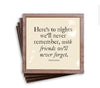 Here's To Nights Copper & Glass Coasters, Set of 4
