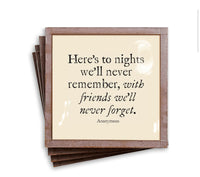 Here's To Nights Copper & Glass Coasters, Set of 4